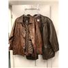 Image 1 : Two Men's Brown Leather Jackets (Tip Top Tailors and VIP Leathers Canada) - Both Large