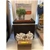Image 1 : Lot of Misc. Items - AeroGarden, Garden Lights with Bulbs, and Brown Rattan Patio Insulated Cooler