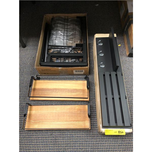 Shelving with Black Metal - Three different pieces