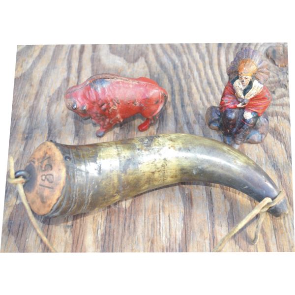 dated 1851 powder horn