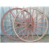 Image 1 : pair of early wagon wheels
