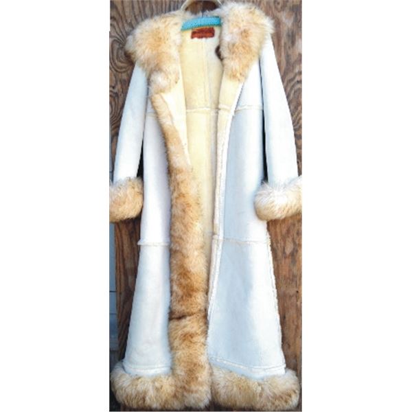 ladies full length sheep skin coat