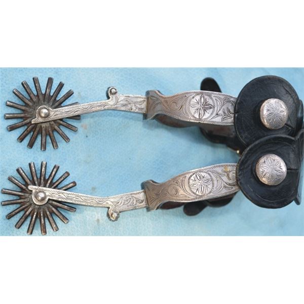 very rare Rankin Crow double mounted long shank spurs