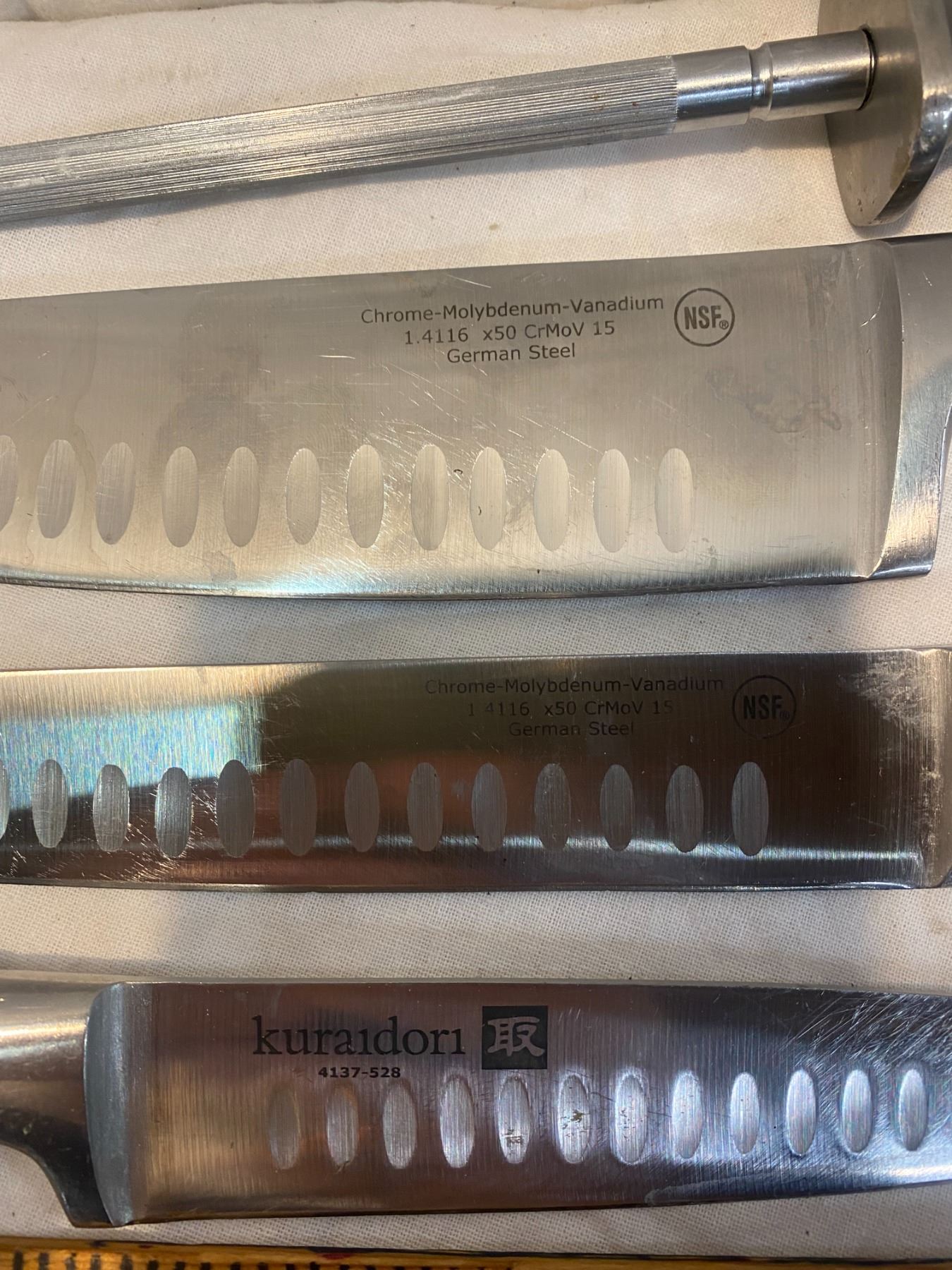 Kuraidori knives and sharpener German steel