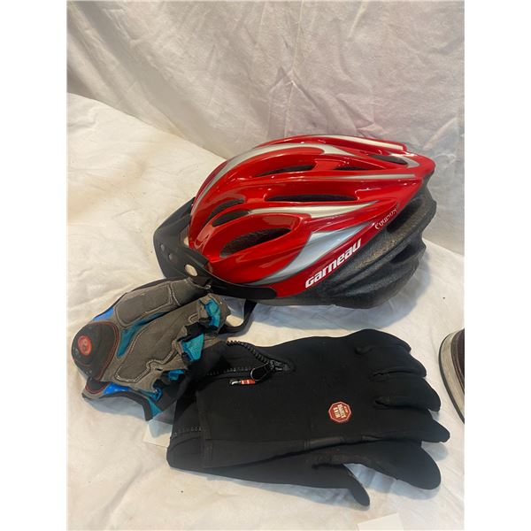 Helmet and gloves