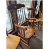 Image 5 : Vintage Wooden Rocking Chair & Set of 4 Wooden Chairs