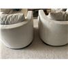 Image 6 : Pair of  Curved Back Suede Sitting Chairs Size: 31"W x 25.5"H x 23"D
