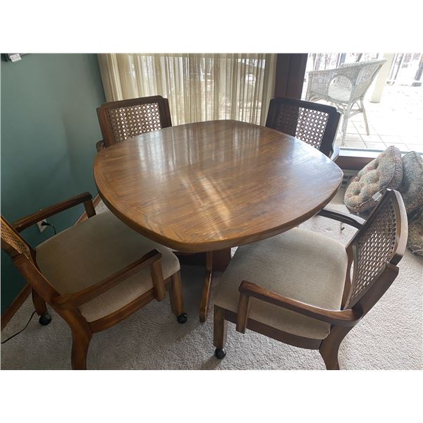 Vintage Wood Dining Table with Chairs