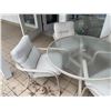 Image 2 : Round Outdoor Glass Table & 4 Chairs/Cushions