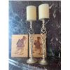 Image 1 : Set of Candle Sticks & Wood Marquetry Pieces