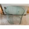 Image 1 : Glass Table with 2 Piece Curved Glass Base