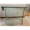 Image 2 : Glass Table with 2 Piece Curved Glass Base