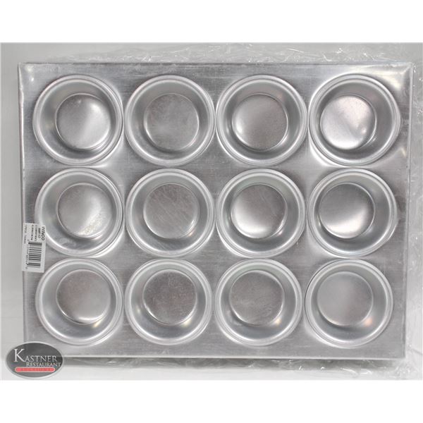 LOT OF 3 NEW ALUMINUM WINCO 12 CUP MUFFIN PANS