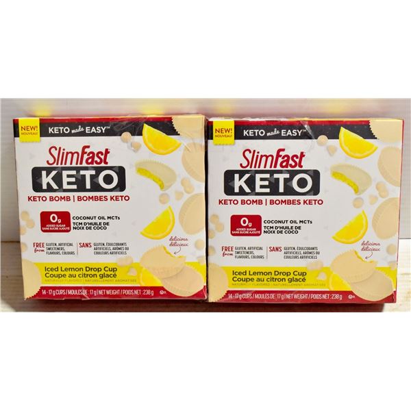 2PK SLIMFAST KETO BOMB ICED LEMON DROP CUP,14-17G