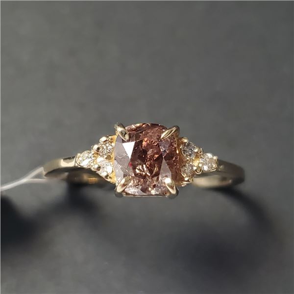 14K  DIAMOND (1CT FANCY DARK BROWN) RING SIZE 6.5