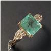 Image 2 : 10K  COLOMBIA EMERALD(2CT) DIAMOND(0.2CT) RING SIZE 6.75