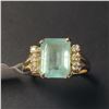 Image 1 : 10K  COLOMBIA EMERALD(3CT) DIAMOND(0.06CT) RING SIZE 6