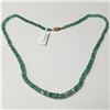 Image 1 : 10K  EMERALD 16"(45CT) NECKLACE