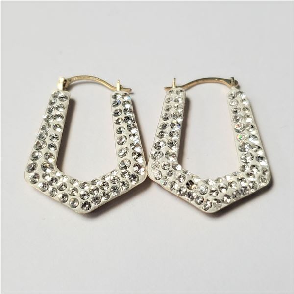 10K  CRYSTAL 1.5G EARRINGS