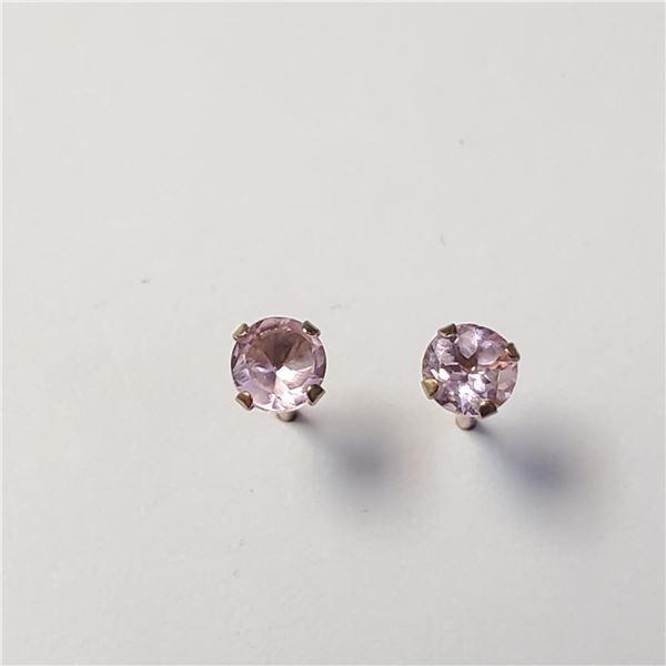 10K  PINK CZ EARRINGS