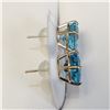 Image 2 : 14K  BLUE TOPAZES(6.9CT) EARRINGS