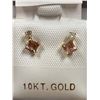 Image 1 : 10K  TOURMALINE(0.44CT) DIAMOND(0.06CT) EARRINGS