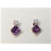 Image 1 : 10K  AMETHYST(0.4CT) DIAMOND(0.06CT) EARRINGS