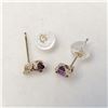 Image 2 : 10K  AMETHYST(0.4CT) DIAMOND(0.06CT) EARRINGS