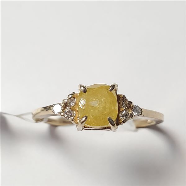 14K  DIAMOND (1.05CT FANCY YELLOW) RING SIZE 6.5