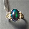 Image 1 : 10K  OPAL(1.6CT) DIAMOND(0.06CT) RING SIZE 6