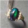 Image 2 : 10K  OPAL(1.6CT) DIAMOND(0.06CT) RING SIZE 6