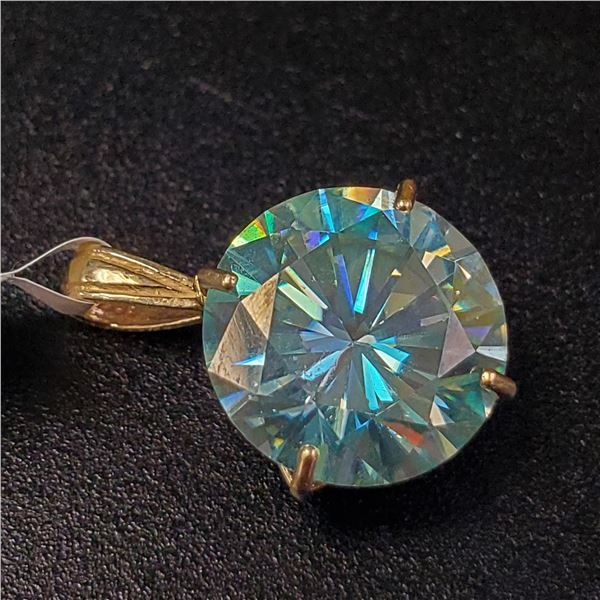 14K  GREENISH BLUE MOISSANITE(8CT) PENDANT