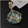 Image 2 : 14K  GREENISH BLUE MOISSANITE(8CT) PENDANT