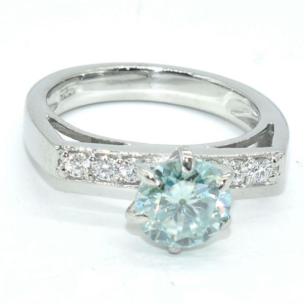 SILVER MOISSANITE(1.35CT) RING SIZE 7