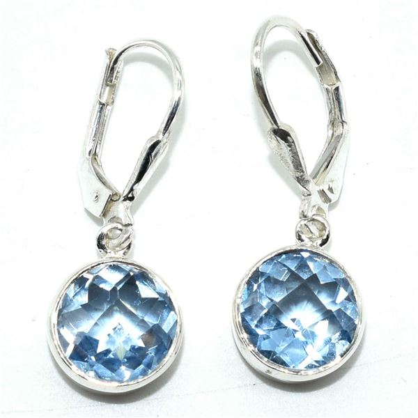 SILVER BLUE QUARTZ(3.35CT) EARRINGS