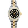 Image 2 : Ladies 26MM Datejust Black Diamond Oyster Perpetual 2T and SS