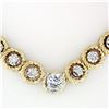 Image 2 : 14K Gold 2.21 ctw Brilliant Diamond Twisted Cable Circle Link 15" Choker Necklac