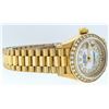 Image 2 : Rolex Ladies 18K Yellow Gold Mother Of Pearl String Diamond President Wristwatch