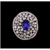 Image 2 : 14KT White Gold 2.55 ctw Tanzanite and Diamond Ring