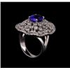 Image 4 : 14KT White Gold 2.55 ctw Tanzanite and Diamond Ring