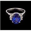 Image 2 : 3.66 ctw Tanzanite and Diamond Ring - 14KT White Gold