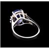 Image 3 : 3.66 ctw Tanzanite and Diamond Ring - 14KT White Gold