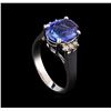 Image 4 : 3.66 ctw Tanzanite and Diamond Ring - 14KT White Gold