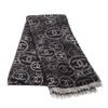 Image 1 : Chanel Classic Black Grey Cashmere CC Logo Scarf Reversible Diamond Print Scarf