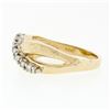 Image 5 : Vintage 14k Gold 0.20 ctw Round Diamond Florentine Finish Wavy Infinity Band Rin