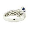 Image 3 : 2.45 ctw Oval Mixed Blue Sapphire And Diamond Straight Line Ring - 18KT White Go