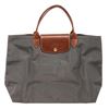 Image 1 : Longchamp Grey Nylon Le Pliage No Zipper Medium Tote Bag