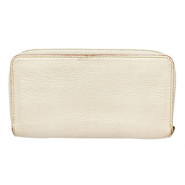 Louis Vuitton White Leather Zippy Wallet