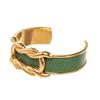 Image 5 : Hermes Gold Green Knot Cuff Bracelet