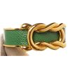 Image 6 : Hermes Gold Green Knot Cuff Bracelet